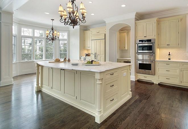 beautiful laminate flooring in modern kitchen in Watertown